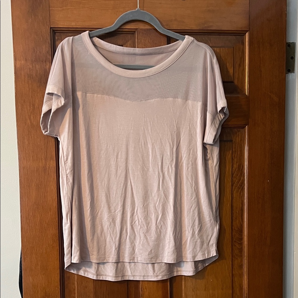 Tahari Light beige/ Pink Short Sleeve Tee